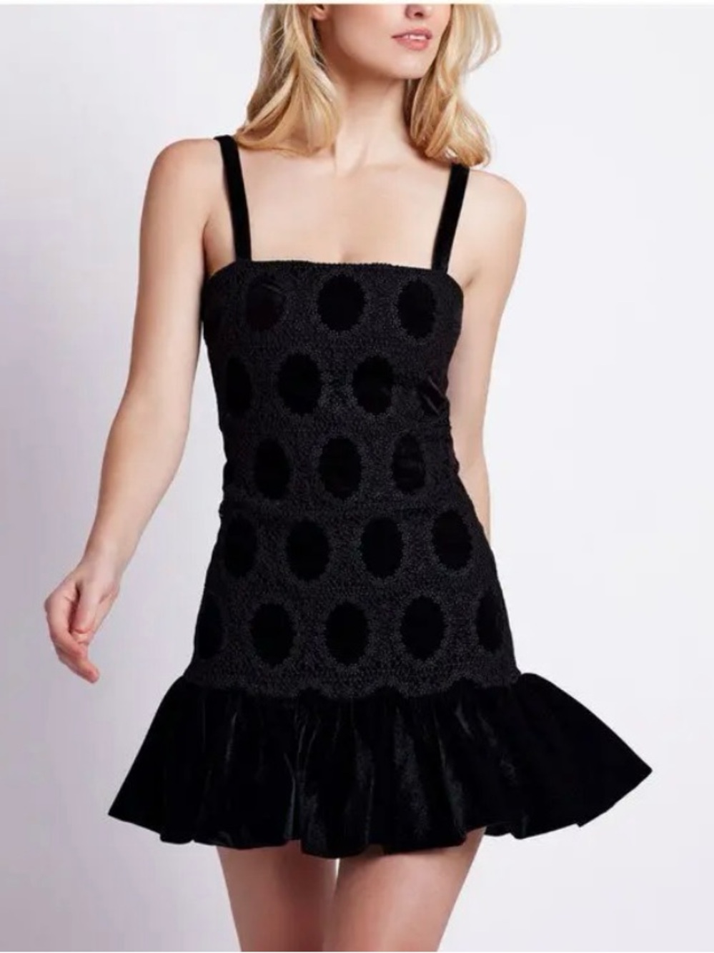 PatBo Velvet Lace Sleeveless Mini Dress
